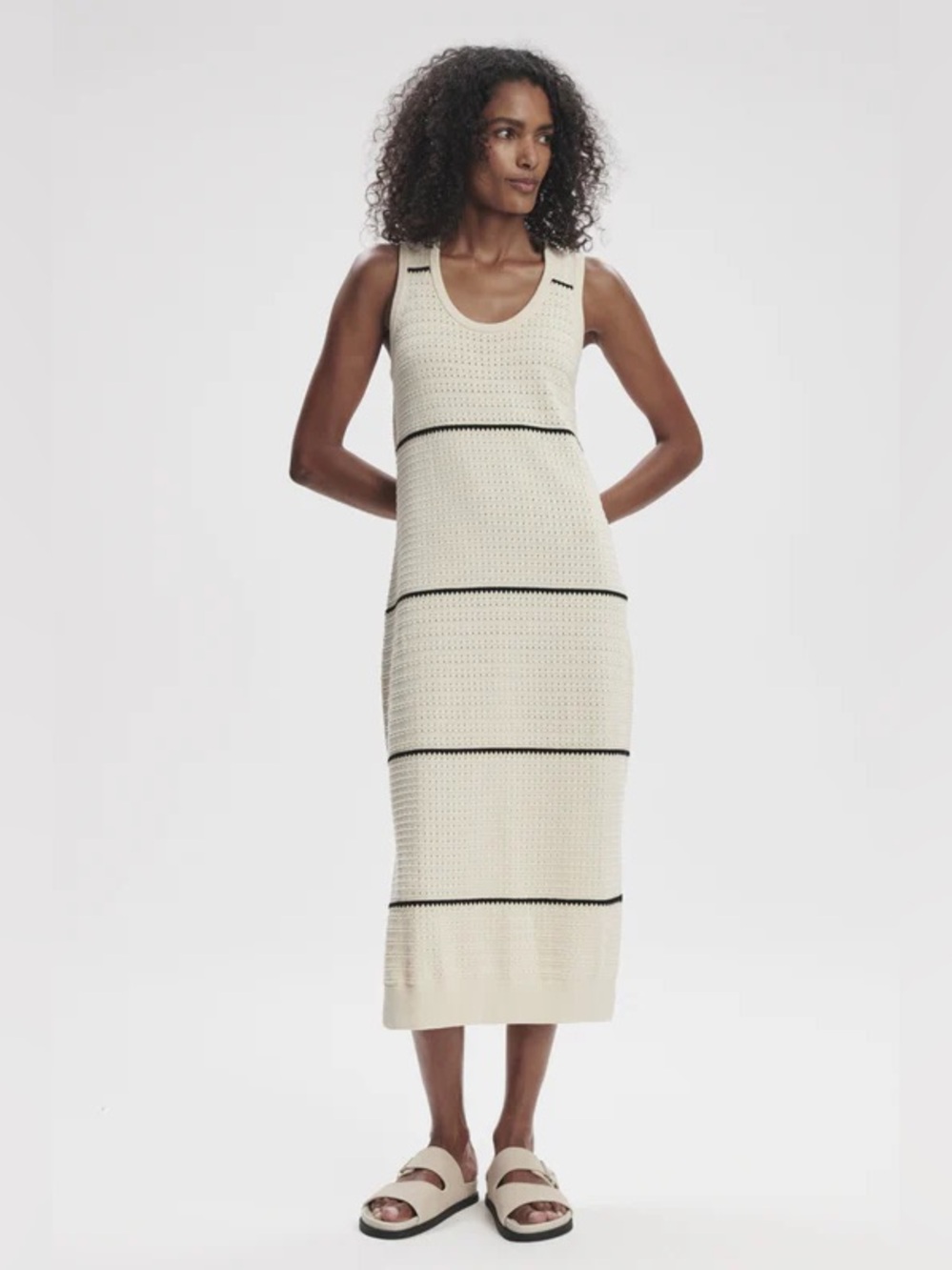 Scott Scoop Neck Midi Dress- Birch